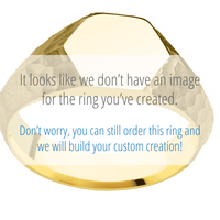 Small Hexagon signet ring (11.5x10) in 18K Yellow Gold, with a Wide style band, a Meteorite inlay.