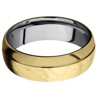 10K Yellow Gold + Hammer , Sand Finish + Tantalum