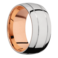 18K White Gold + Polish , Polish Finish + 14K Rose Gold
