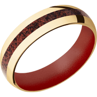 10K Yellow Gold + Polish Finish + Habanero Red