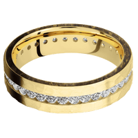 14K Yellow Gold + Hammer Finish
