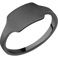 Small Horizontal Rectangle signet ring (12x9mm) in Zirconium, with a Cigar style band.