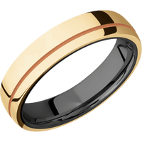10K Yellow Gold + Polish , Polish Finish + Zirconium