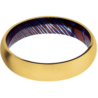 18K Yellow Gold + Satin Finish + Titanium Damascus