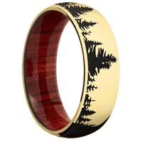 22K Yellow Gold + Polish Finish + Red Heart
