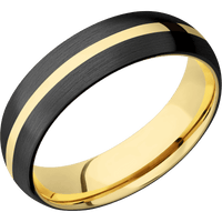 Zirconium + Satin Finish + 10K Yellow Gold