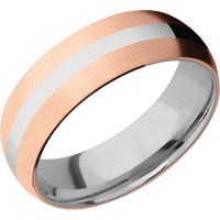 10K Rose Gold + Bead Finish + Titanium