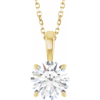 14K Yellow Gold 2 CT Lab-Grown Diamond 18" Necklace