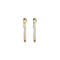 14K Yellow Gold 1/2 CTW Natural Diamond Inside-Outside 19 mm Hinged Hoop Earrings