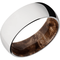 10K White Gold + Polish Finish + Maple Burl