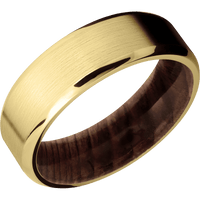 14K Yellow Gold + Satin , Polish Finish + Sequoia