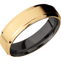 14K Yellow Gold + Bead , Polish Finish + Tantalum Noir