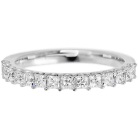 14K White Gold band with 15 Princess Lab Grown Diamond having TCW-.9
