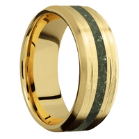 10K Yellow Gold + Treebarkh , Satin Finish