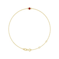 14K Yellow Gold Natural Ruby Bezel-Set Solitaire 6 1/2-7 1/2" Bracelet