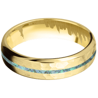 18K Yellow Gold + Hammer , Polish Finish