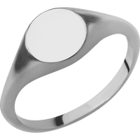 Small Circle signet ring (10mm) in Titanium, with a Thin style band.