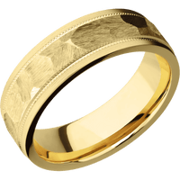 14K Yellow Gold + Rock , Satin Finish