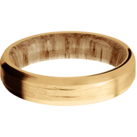 14K Yellow Gold + Treebarkh , Satin Finish + Natural Oak
