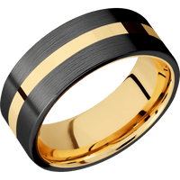 Zirconium + Satin Finish + 14K Yellow Gold