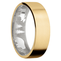 10K Yellow Gold + Anglesatin Finish + Platinum