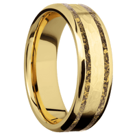 14K Yellow Gold + Hammer , Polish Finish
