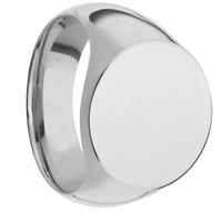Large Circle signet ring (18mm) in Titanium, with a Wide style band.