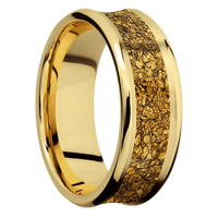 18K Yellow Gold + Satin , Polish Finish