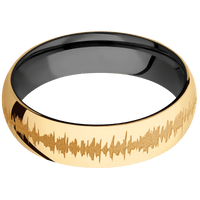 14K Yellow Gold + Polish Finish + Zirconium