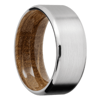 18K White Gold + Satin , Polish Finish + Whiskey Barrel
