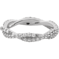 14K White Gold band with 60 Round Lab Grown Diamond having TCW-.9