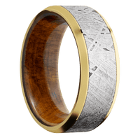 18K Yellow Gold + Polish , Bead Finish + Desert Iron Wood
