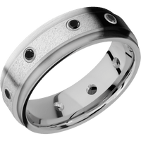 14K White Gold + Anglestone , Satin Finish