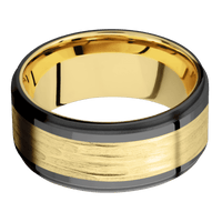 Zirconium + Polish , Bead Finish + 18K Yellow Gold