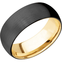 Zirconium + Satin Finish + 10K Yellow Gold
