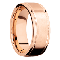 10K Rose Gold + Satin , Polish Finish