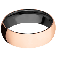 14K Rose Gold + Polish Finish + Zirconium