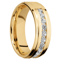 10K Yellow Gold + Hammer , Polish Finish
