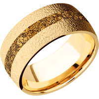 14K Yellow Gold + Stipple Finish