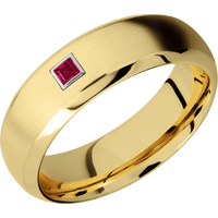 14K Yellow Gold + Bead , Polish Finish