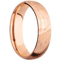 14K Rose Gold + Hammer Finish
