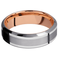 Tantalum + Satin , Polish Finish + 14K Rose Gold
