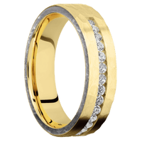 14K Yellow Gold + Hammer Finish