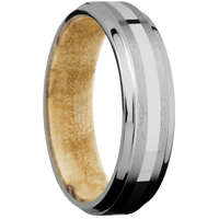 Titanium + Stone , Polish Finish + Boxelder Burl
