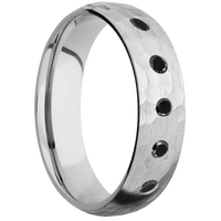 10K White Gold + Hammer Finish