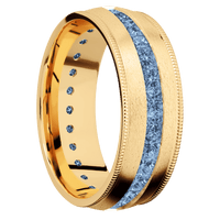 14K Yellow Gold + Stone Finish