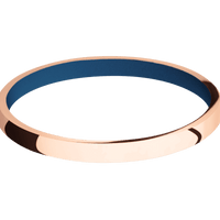 14K Rose Gold + Polish Finish + Ridgeway Blue