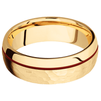 10K Yellow Gold + Hammer , Polish Finish
