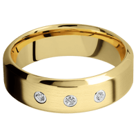 10K Yellow Gold + Satin , Polish Finish
