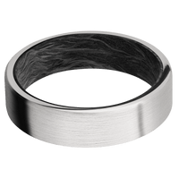 10K White Gold + Satin Finish + Forged Carbon Fiber